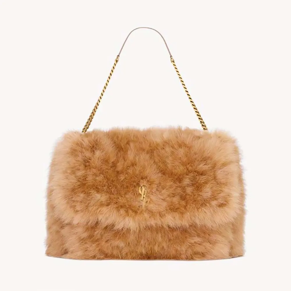 Front angle of Saint Laurent YSL Women Oversized Niki in Feathers bag