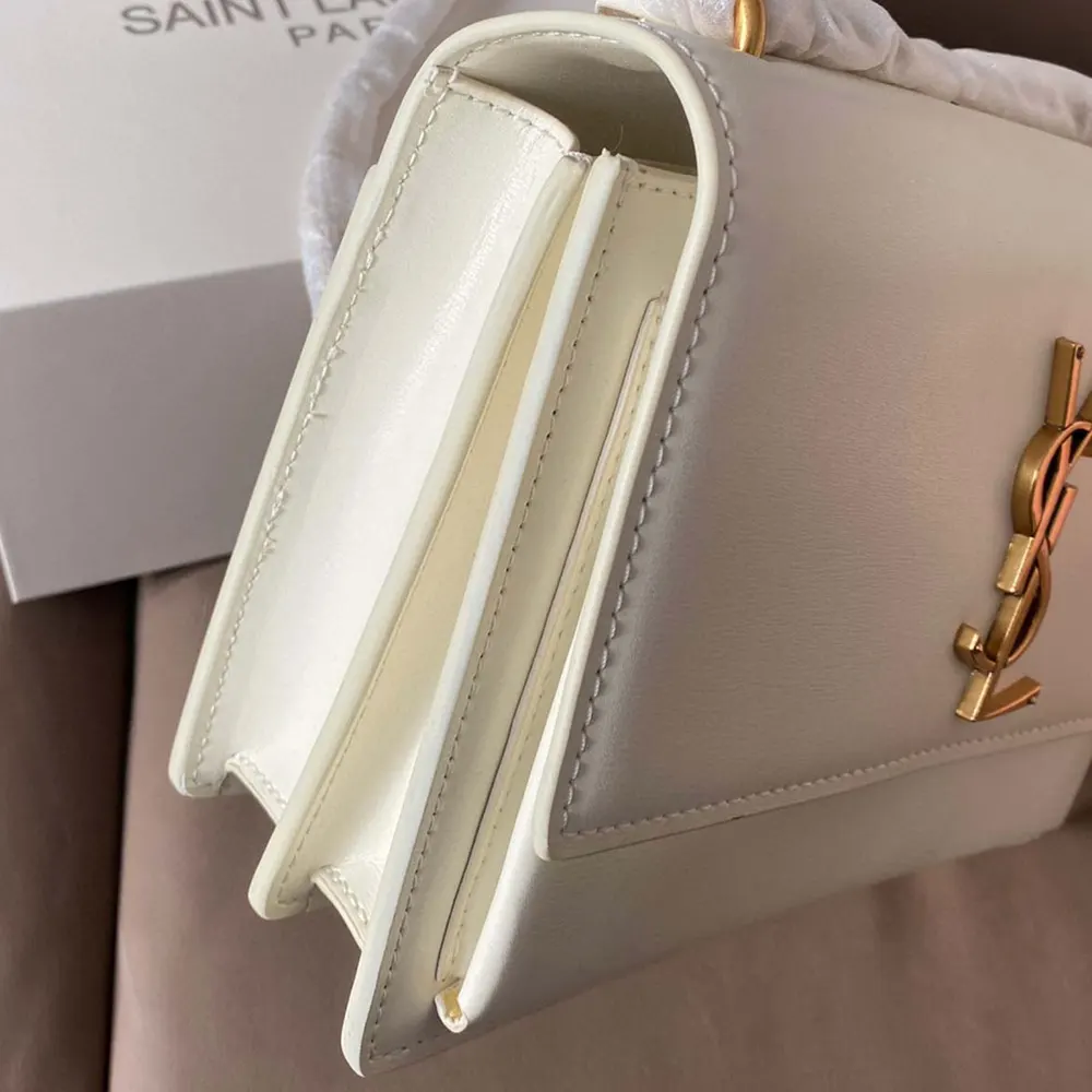 Saint Laurent YSL Women Sunset Medium in Smooth Leather-White - image 5
