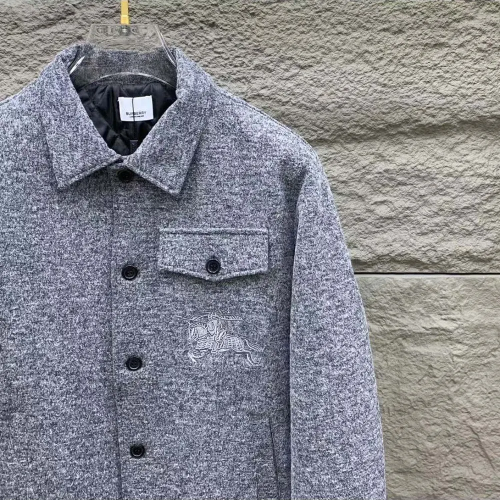 Burberry Men Overshirt Wool Blend with Coating - image 7
