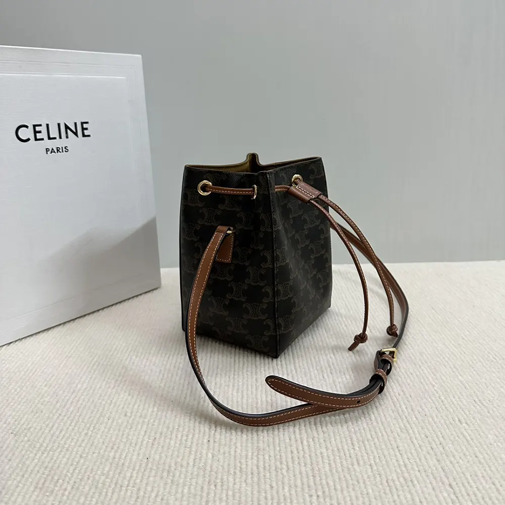 Celine Women Micro Sailor in Triomphe Canvas and Calfskin-Brown - image 4