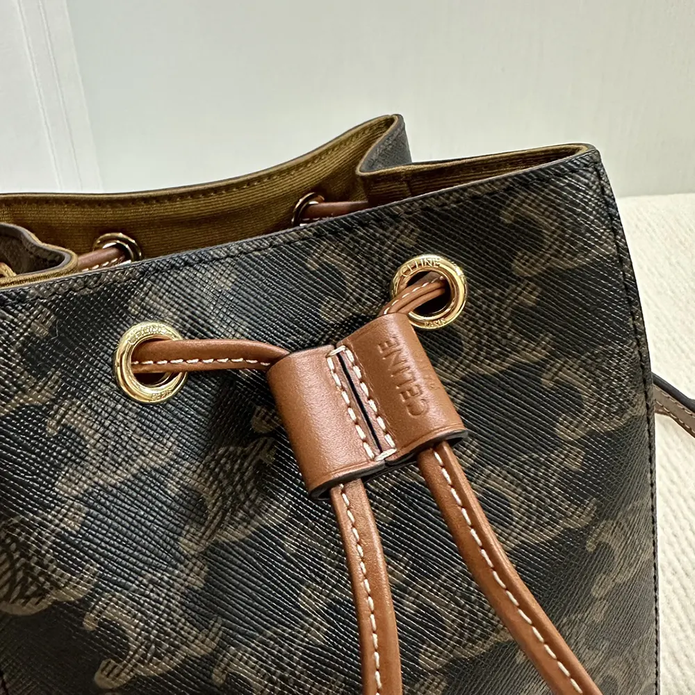 Celine Women Micro Sailor in Triomphe Canvas and Calfskin-Brown - image 8