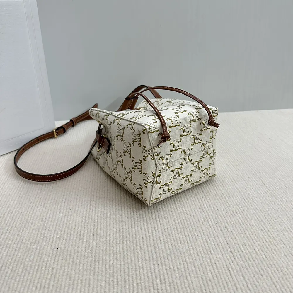 Celine Women Micro Sailor in Triomphe Canvas and Calfskin-White - image 5
