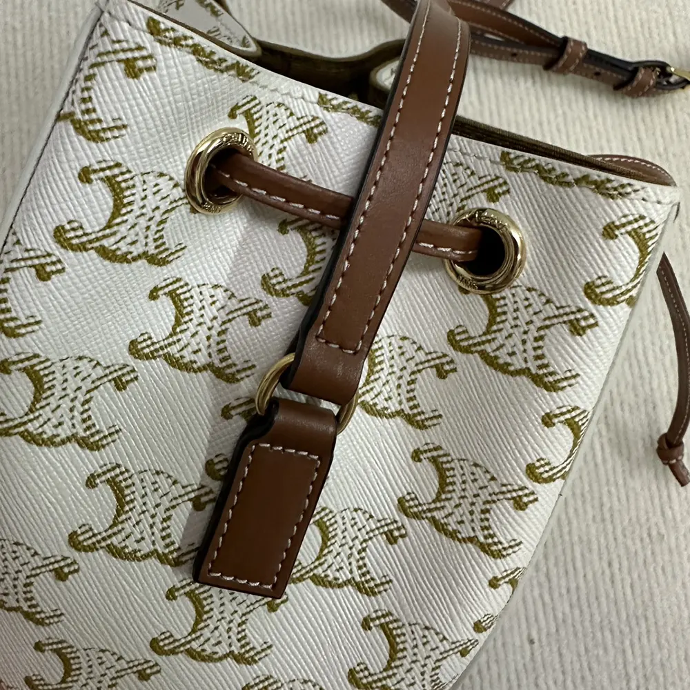 Celine Women Micro Sailor in Triomphe Canvas and Calfskin-White - image 7