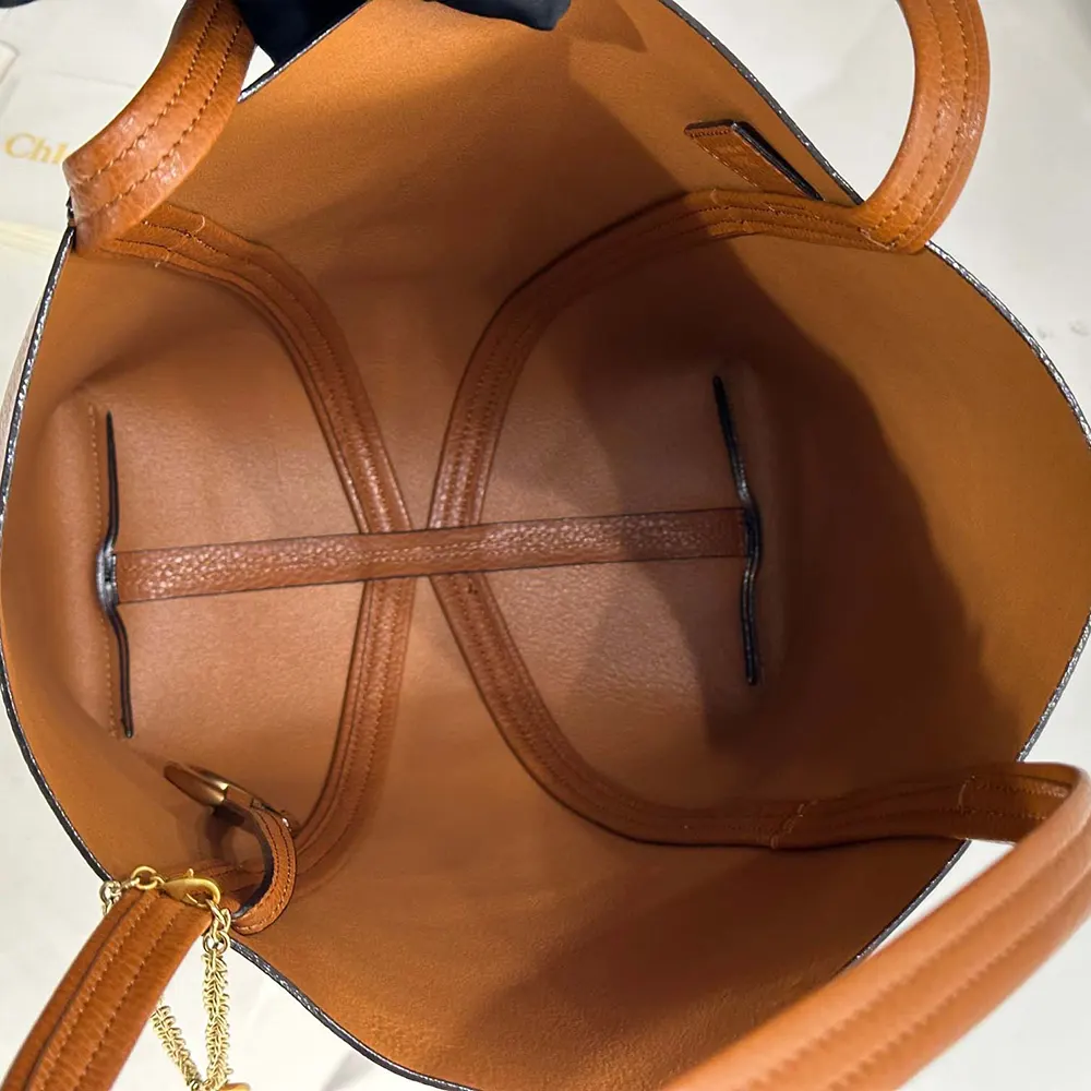 Chloe Women Chloé Spin Tote Bag in Grained Leather-Brown - image 10