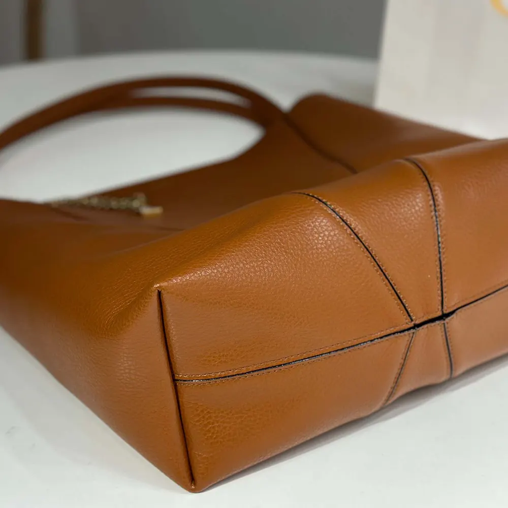 Chloe Women Large Chloé Spin Tote Bag in Grained Leather-Brown - image 6
