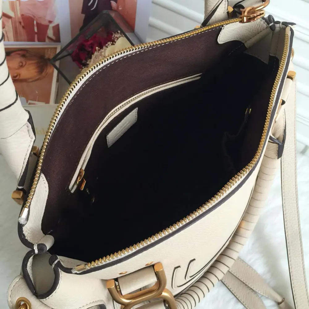 Chloe Women Marcie Bag in Grained Leather-Beige - image 8