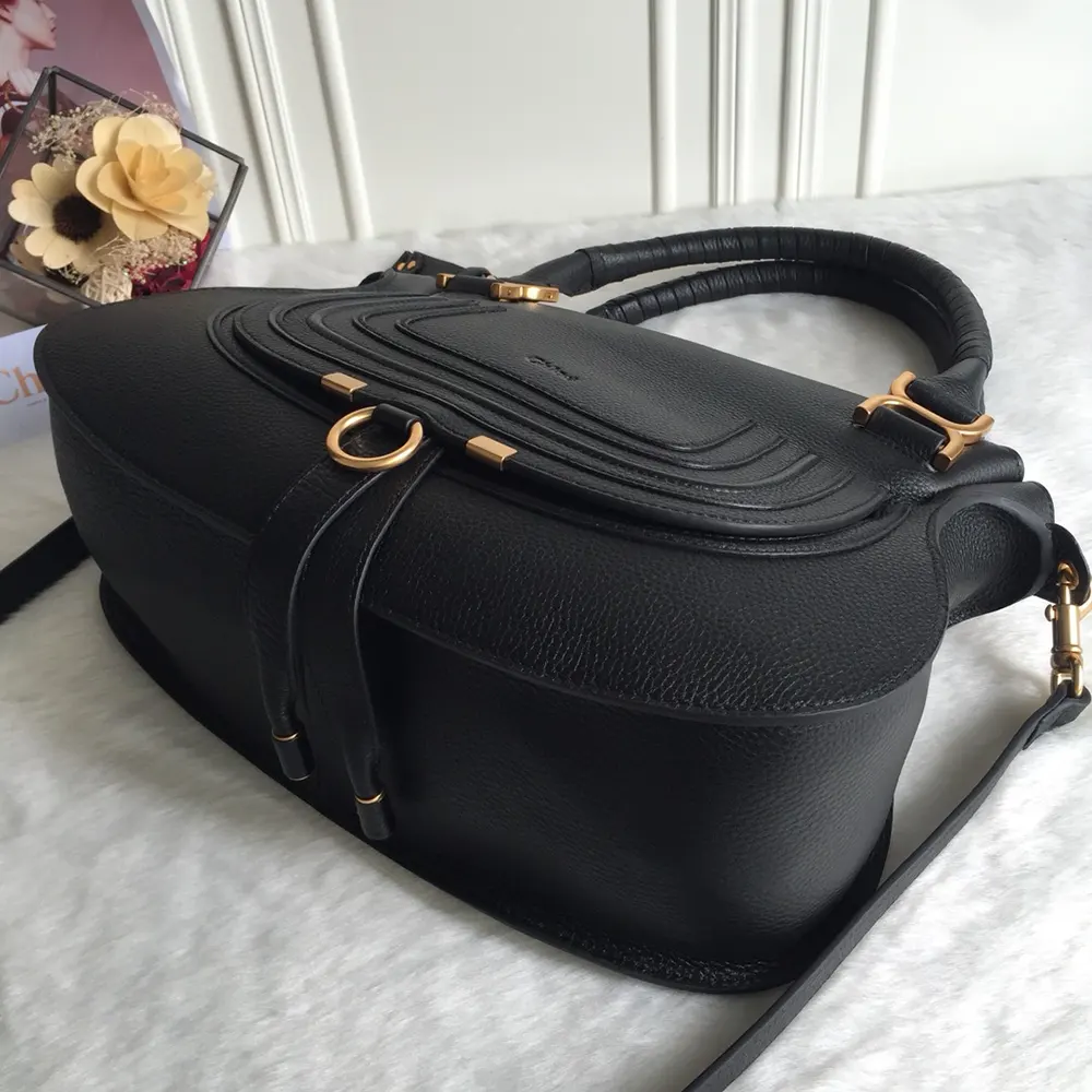 Chloe Women Marcie Bag in Grained Leather-Black - image 6