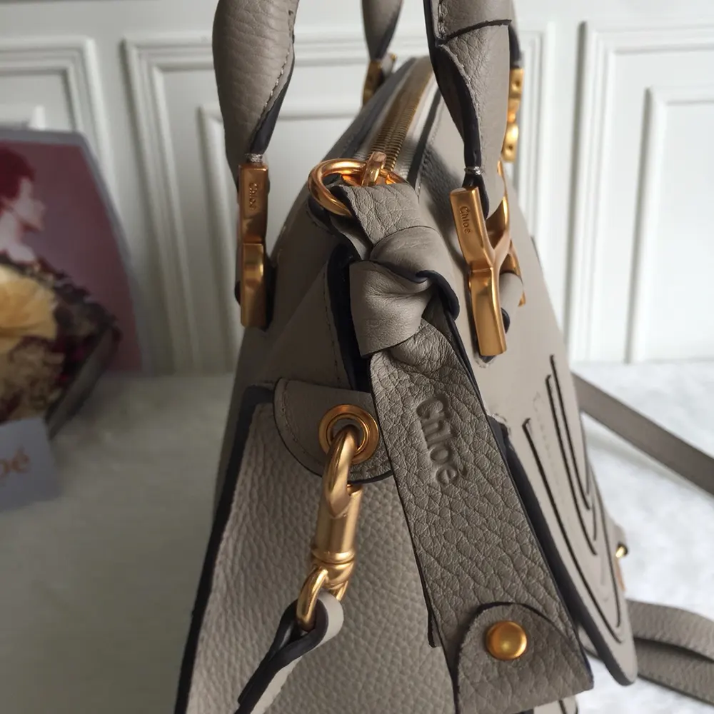 Chloe Women Marcie Bag in Grained Leather-Grey - image 7
