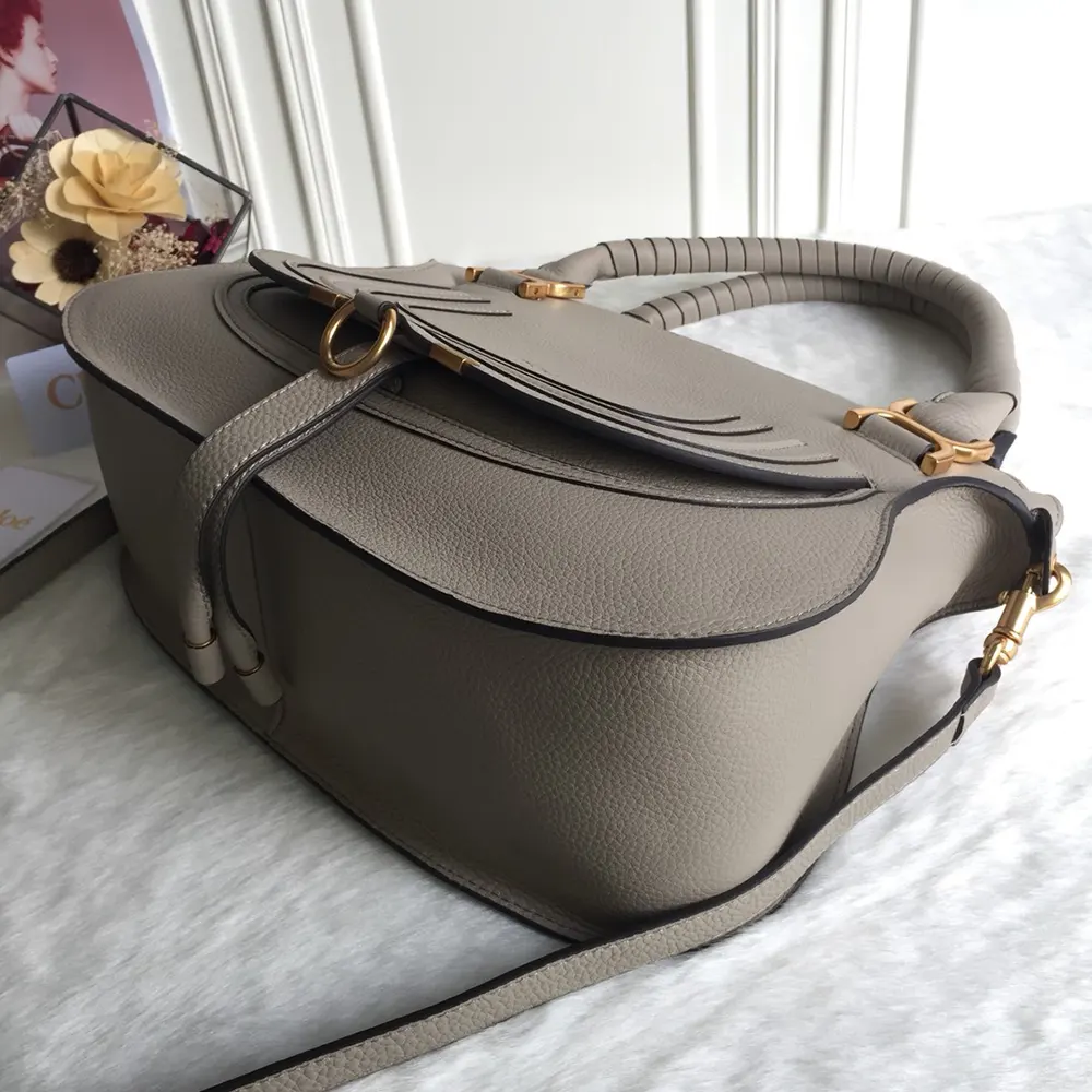 Chloe Women Marcie Bag in Grained Leather-Grey - image 8