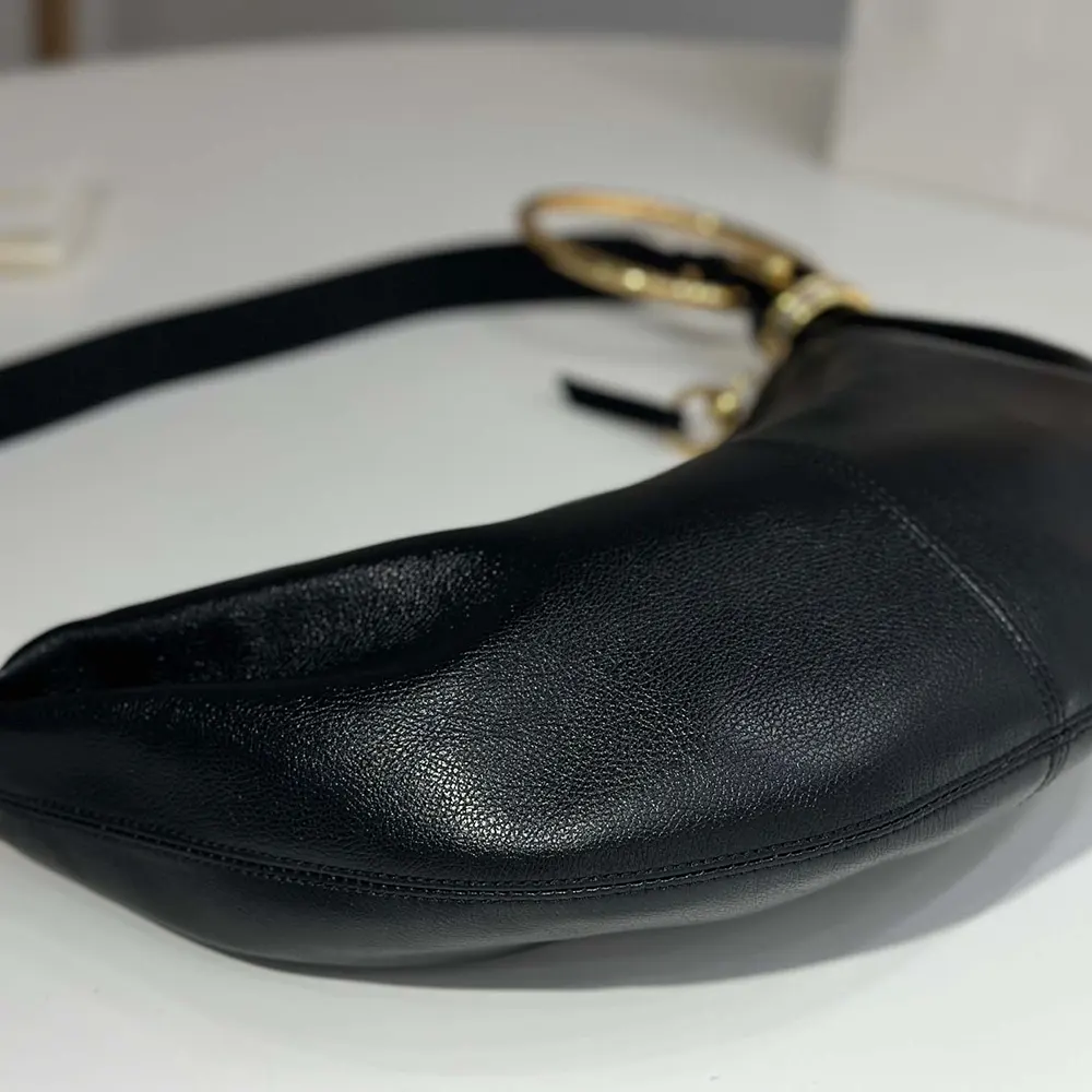 Chloe Women Small Bracelet Hobo Bag in Grained Leather-Black - image 7