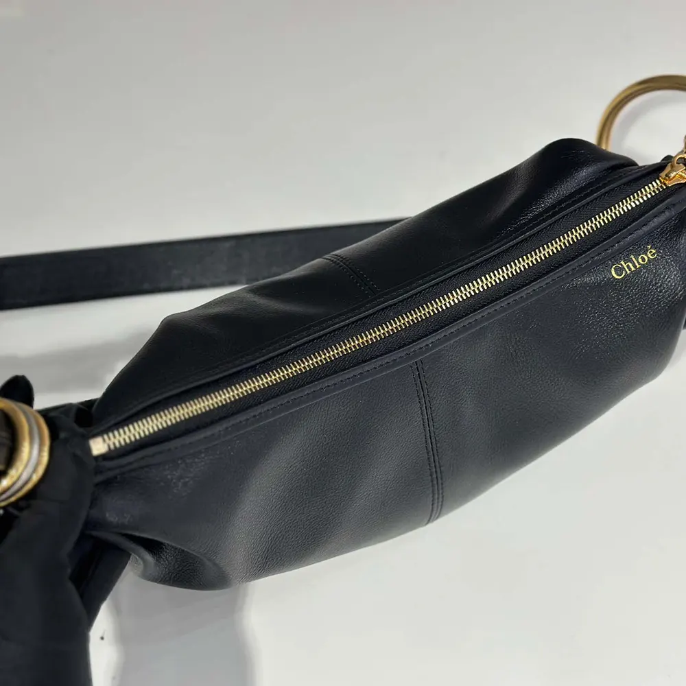 Chloe Women Small Bracelet Hobo Bag in Grained Leather-Black - image 6