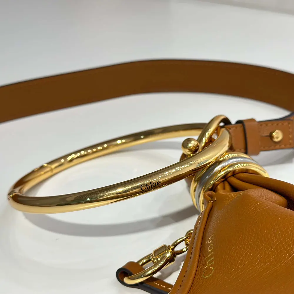 Chloe Women Small Bracelet Hobo Bag in Grained Leather-Brown - image 7