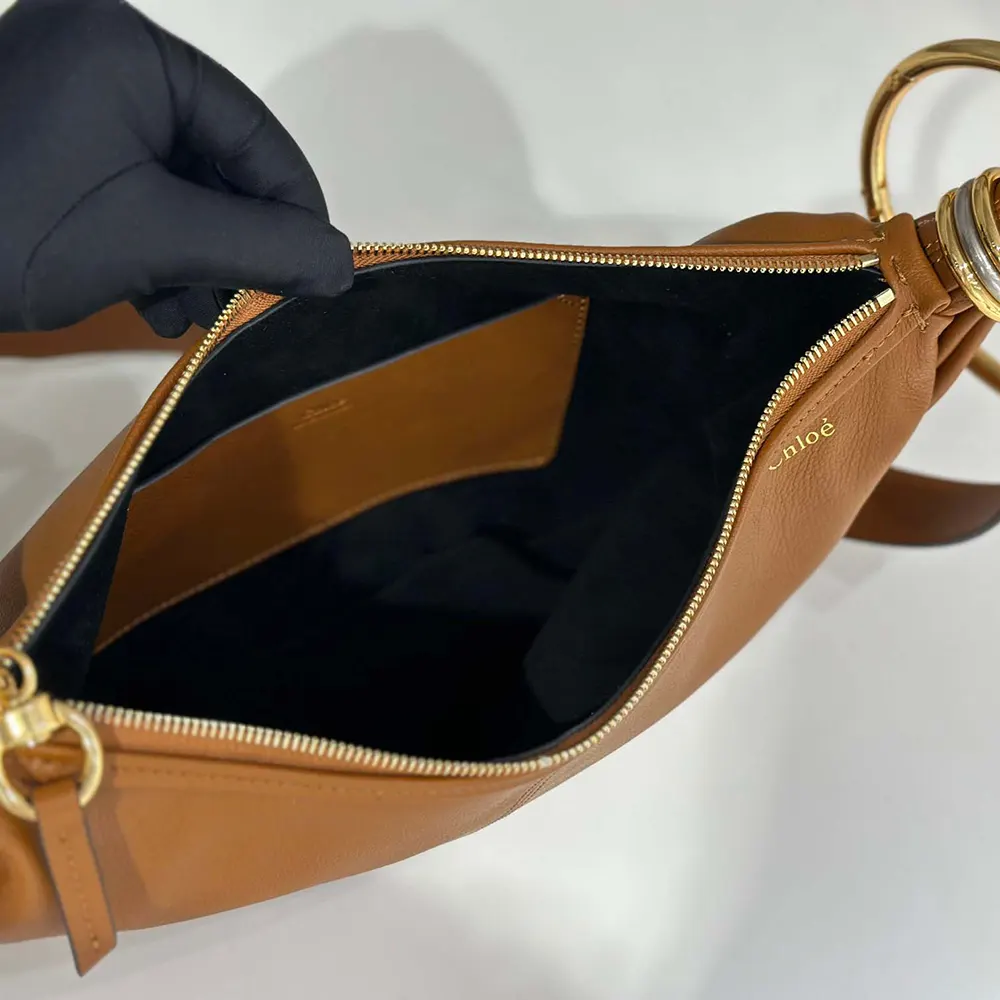 Chloe Women Small Bracelet Hobo Bag in Grained Leather-Brown - image 10