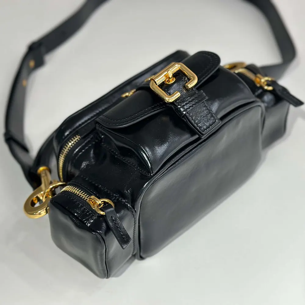 Chloe Women Small Camera Bag in Shiny Leather-Black - image 6