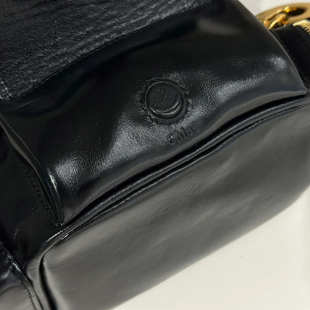 Chloe Women Small Camera Bag in Shiny Leather-Black - image 8