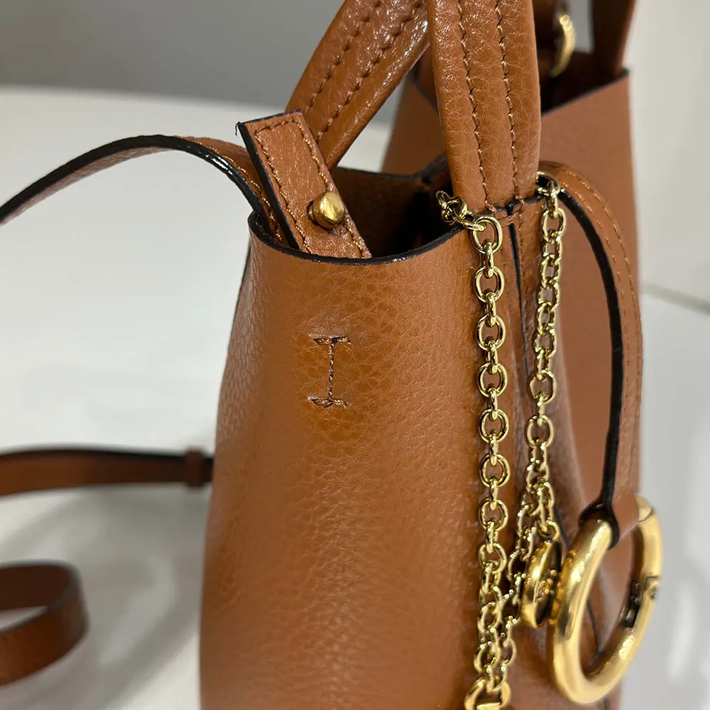 Chloe Women Small Chloé Spin Tote Bag in Grained Leather-Brown - image 7
