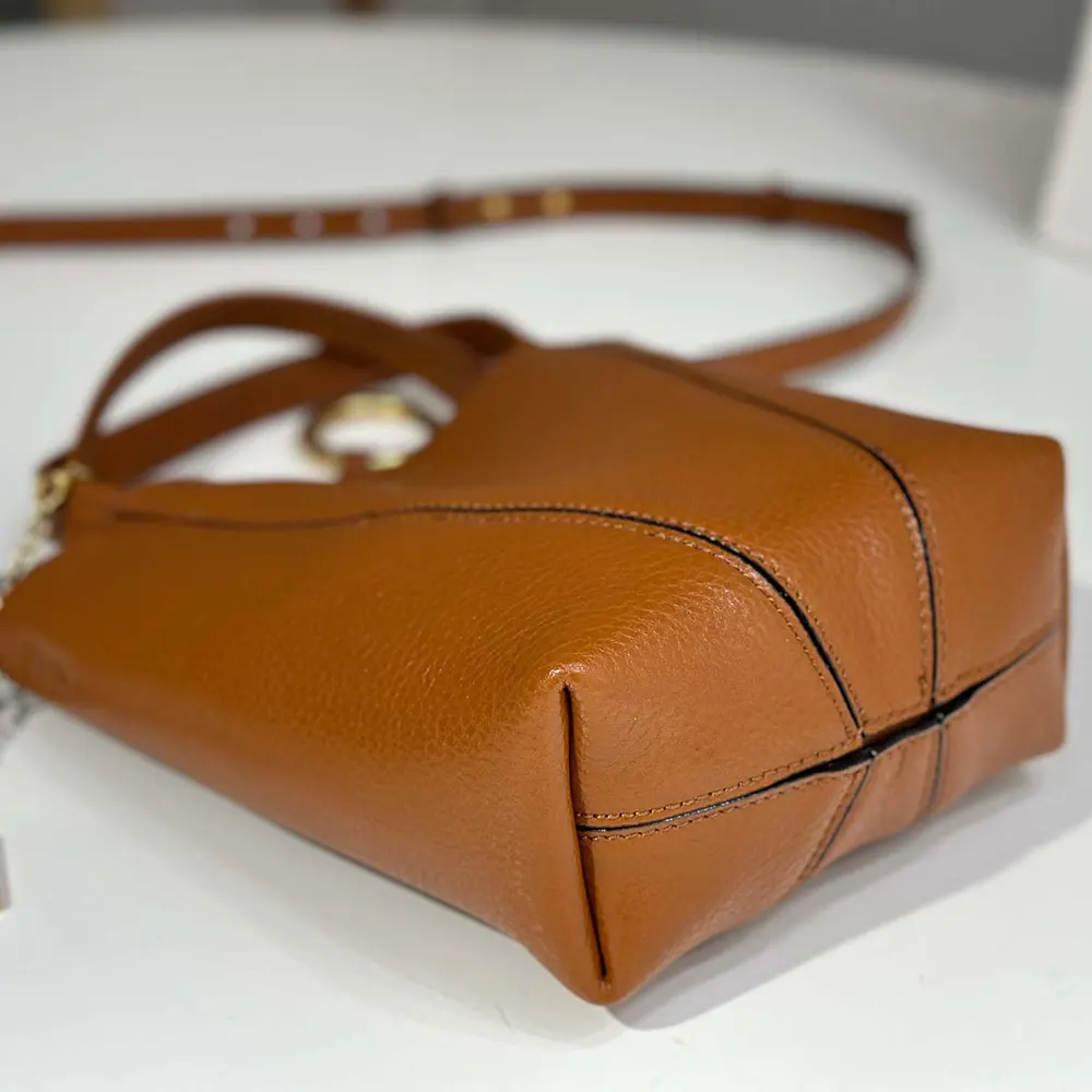 Chloe Women Small Chloé Spin Tote Bag in Grained Leather-Brown - image 6