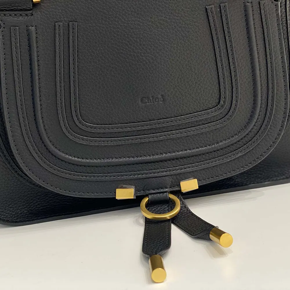 Chloe Women Small Marcie Bag in Grained Leather-Black - image 9