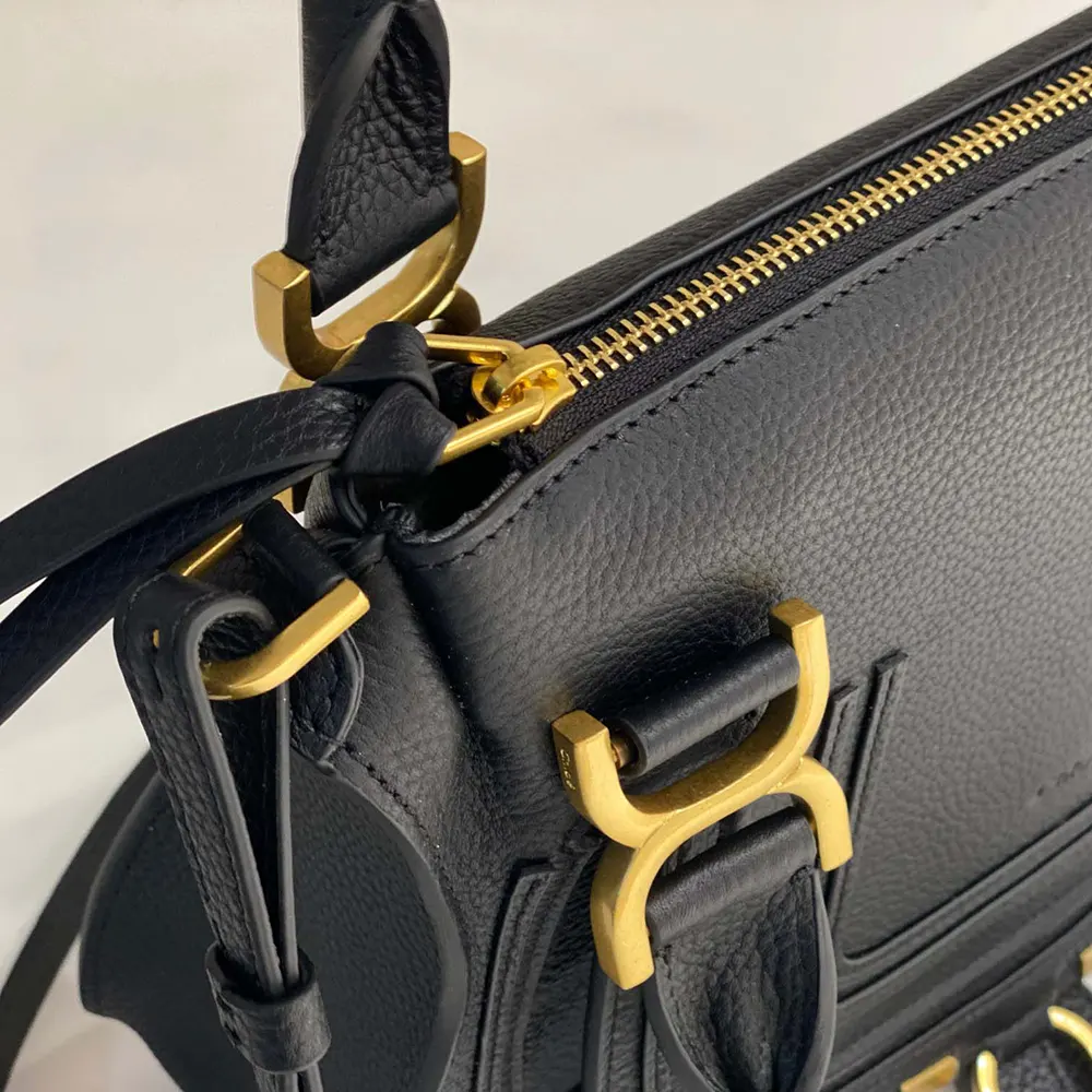 Chloe Women Small Marcie Bag in Grained Leather-Black - image 8