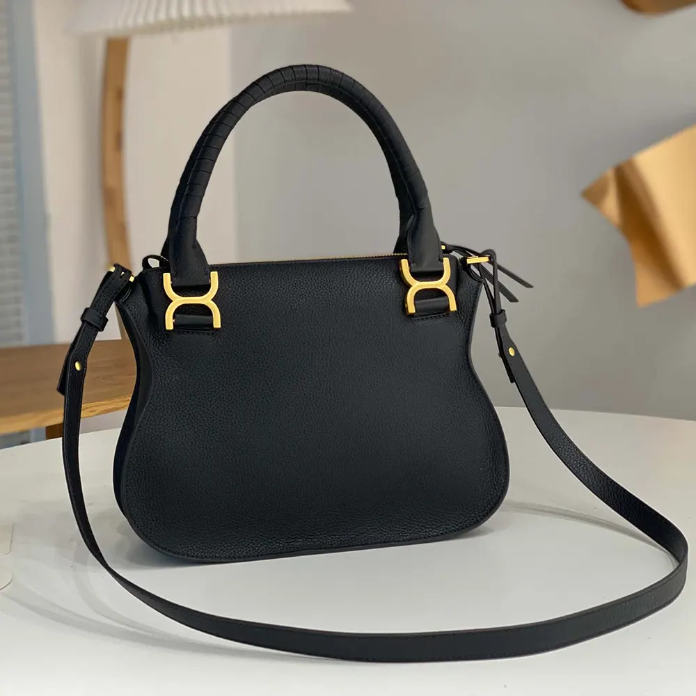 Chloe Women Small Marcie Bag in Grained Leather-Black - image 4