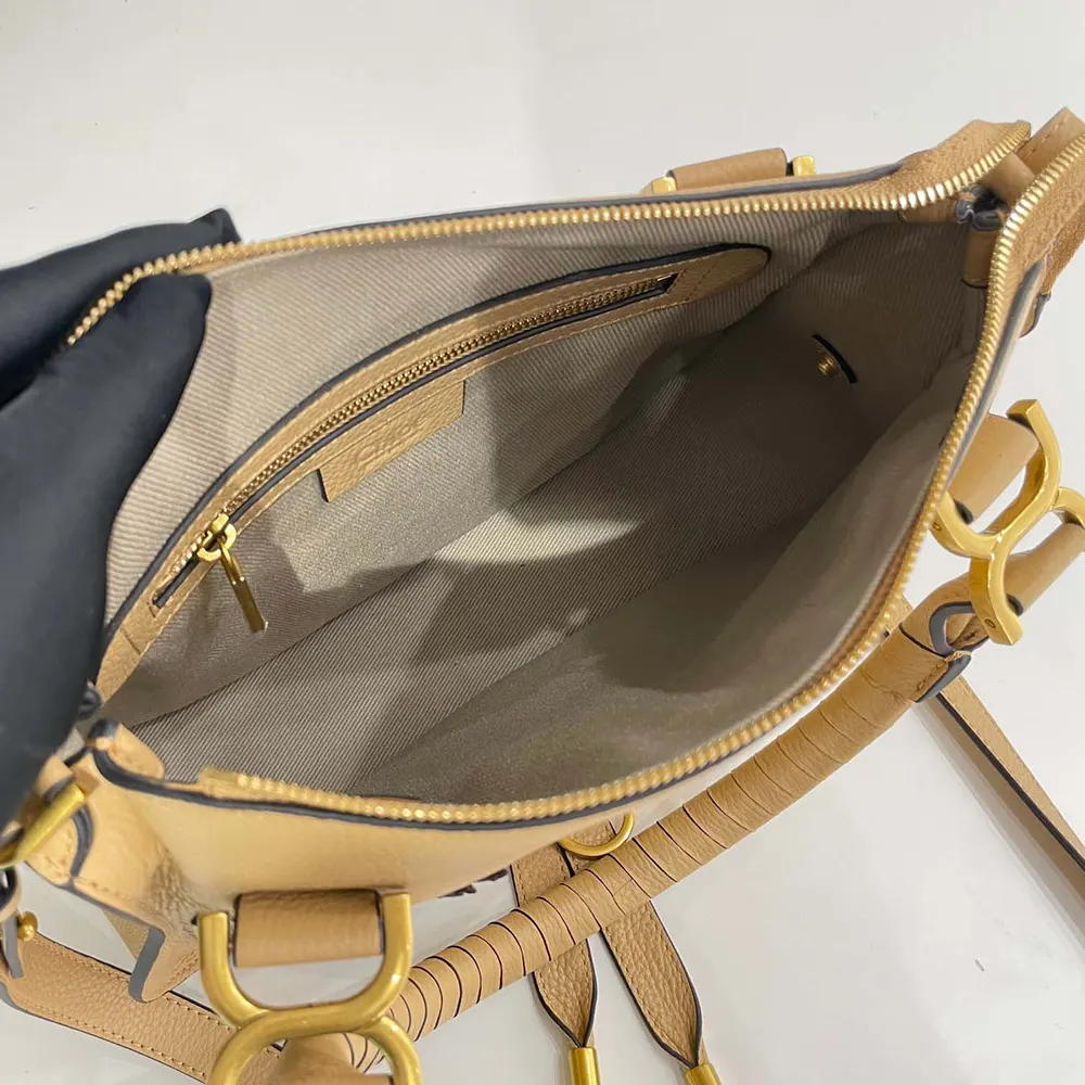 Chloe Women Small Marcie Bag in Grained Leather-Milky Brown - image 10