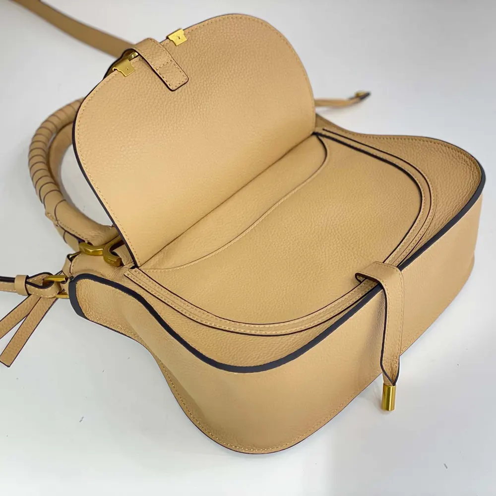 Chloe Women Small Marcie Bag in Grained Leather-Milky Brown - image 6