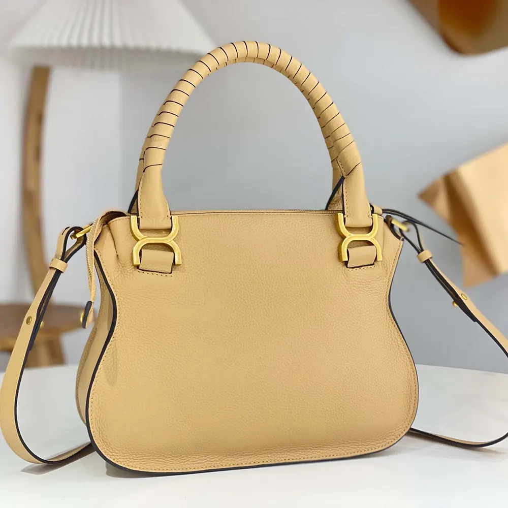 Chloe Women Small Marcie Bag in Grained Leather-Milky Brown - image 4