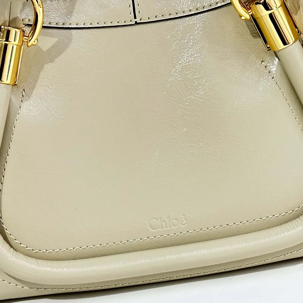 Chloe Women Small Paraty 24 Bag in Shiny Leather-Beige - image 9