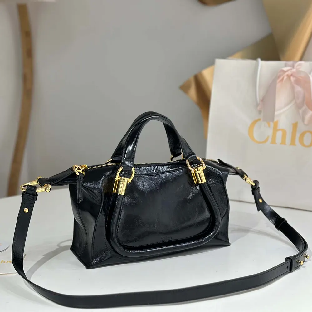 Side angle showing compact silhouette of Chloe Women Small Paraty 24 Bag