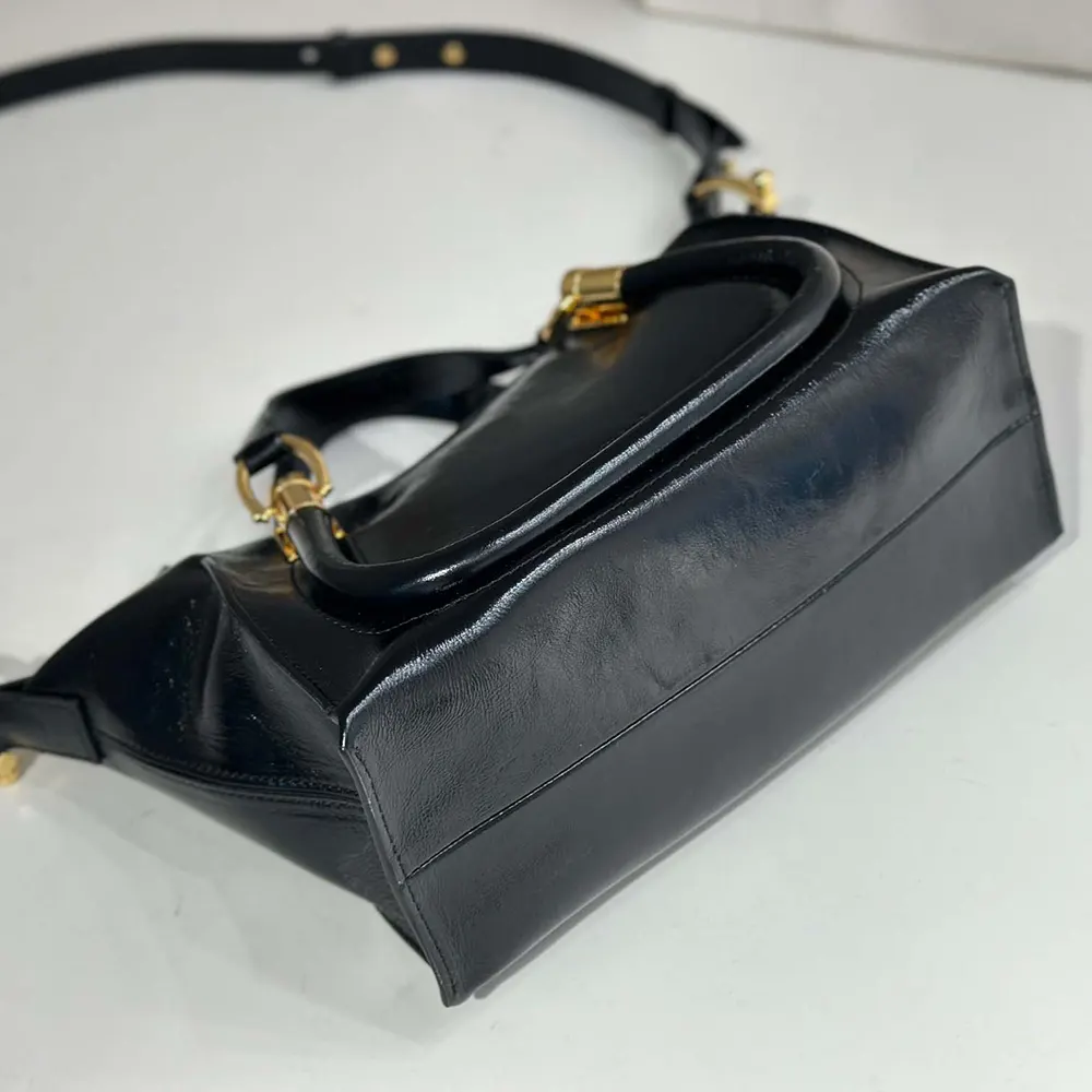 Chloe Women Small Paraty 24 Bag in Shiny Leather-Black - image 5