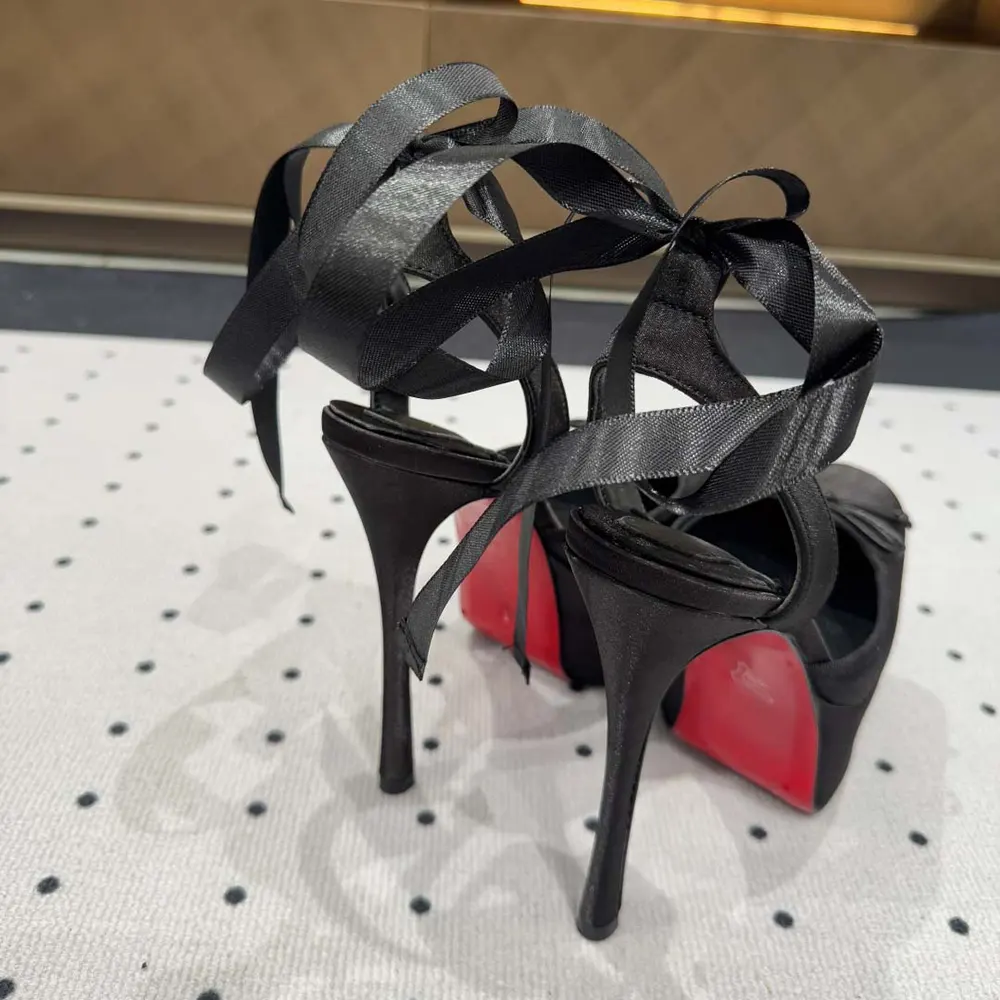 Christian Louboutin Women Cassia Lace Up Alta 160 mm Strappy Pumps-Black - image 10