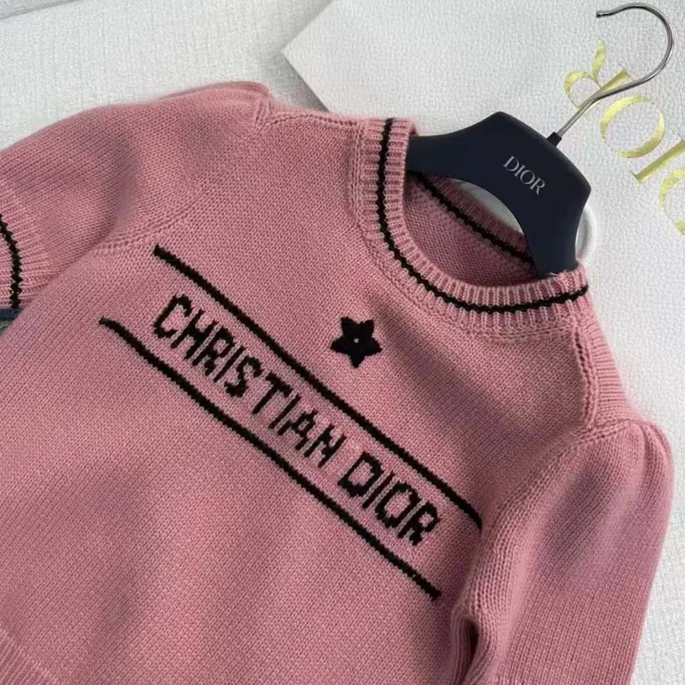 Dior Women Christian Dior Short-Sleeved Sweater Pink Cashmere and Wool Knit - image 4