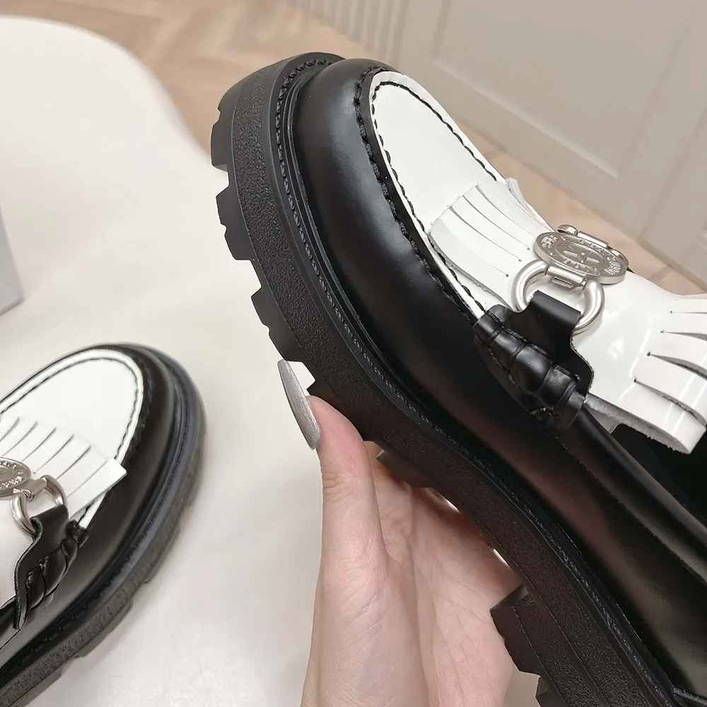 Dior Women Emblem Loafer Black and White Brushed Calfskin - image 7