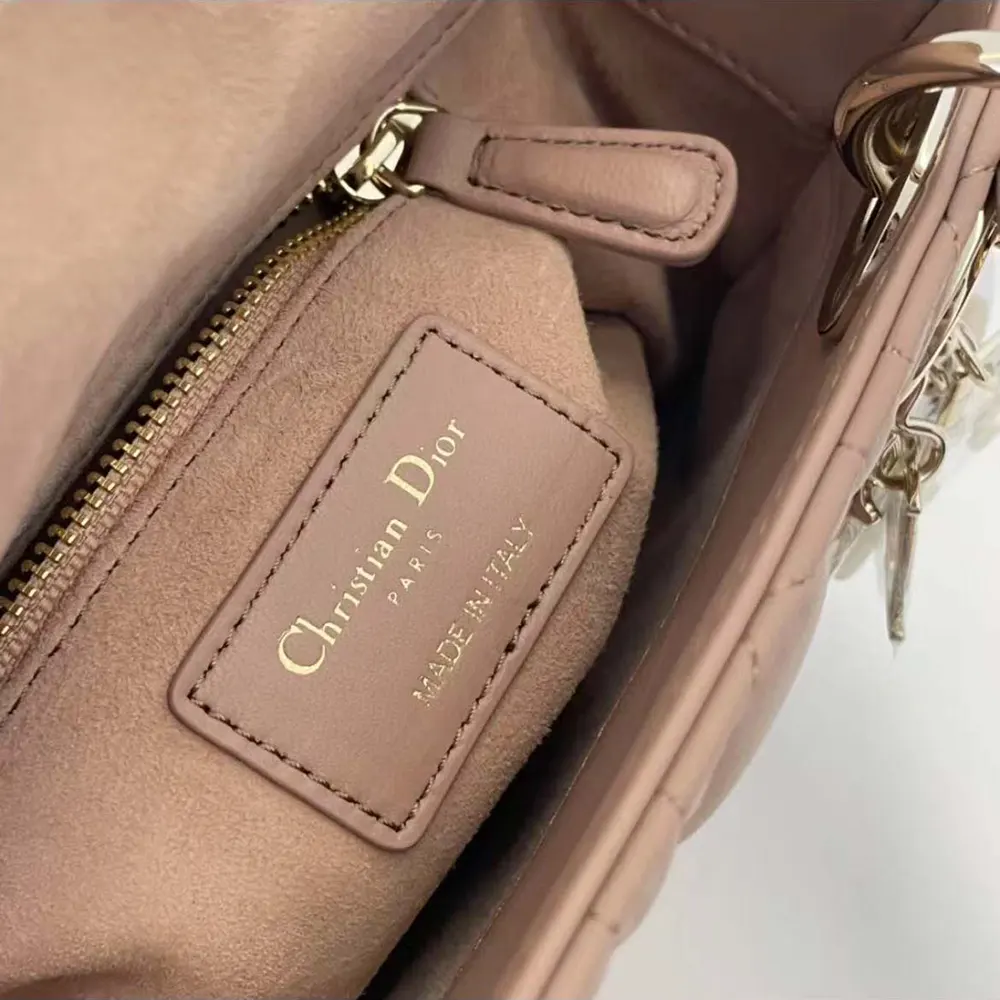 Dior Women Mini Lady Dior Bag Blush Cannage Lambskin - image 6