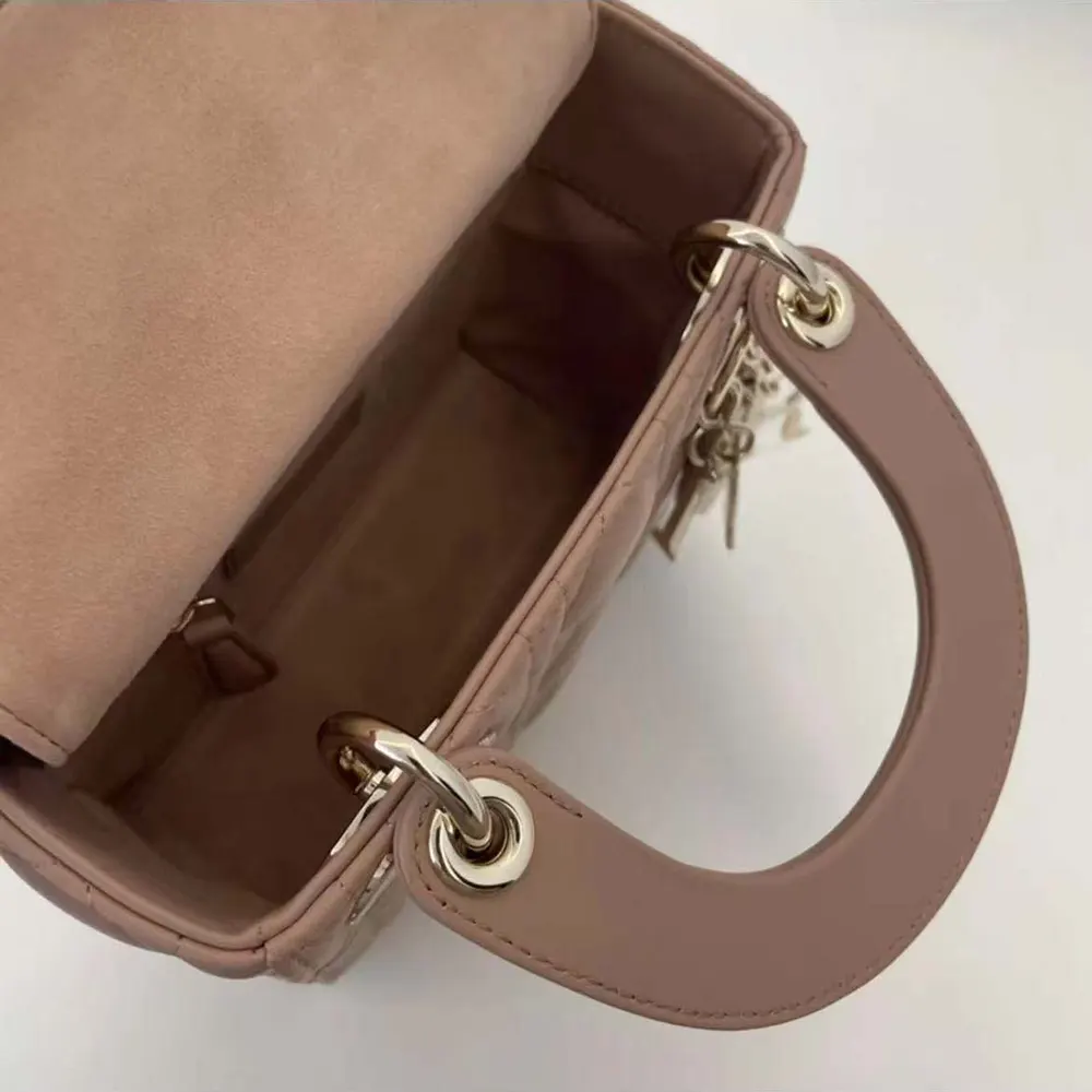 Dior Women Mini Lady Dior Bag Blush Cannage Lambskin - image 5