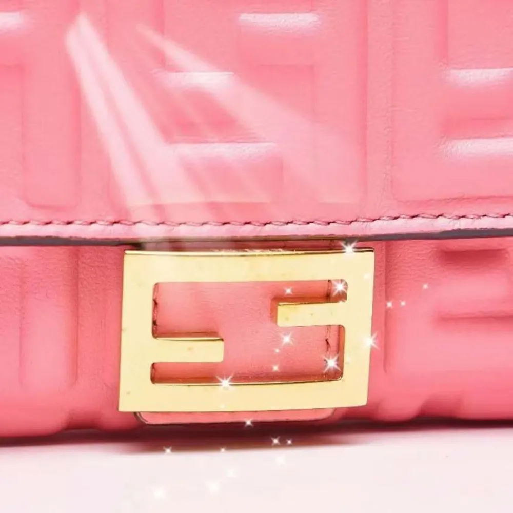 Fendi Women Baguette Continental Wallet With Chain Pink Nappa Leather Wallet - image 9