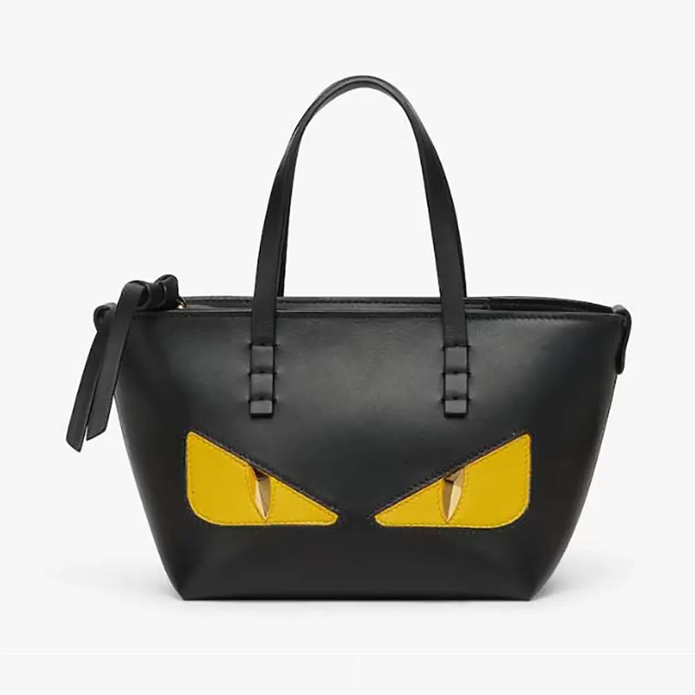 Front view of Fendi Women Roll Mini Lunar New Year Black Leather Mini-bag