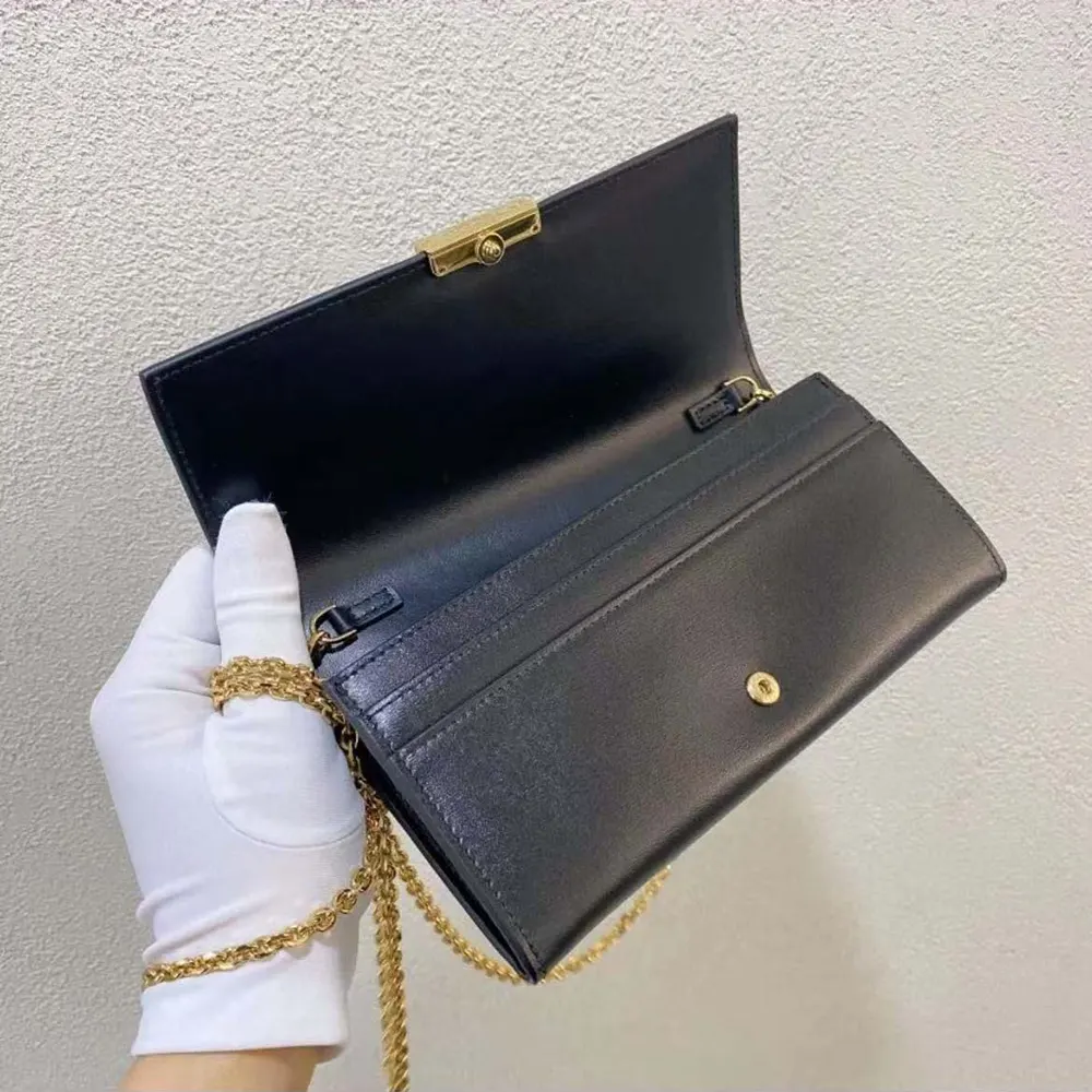 Fendi Women Shoulder Bag Chain Black Leather Wallet - image 4