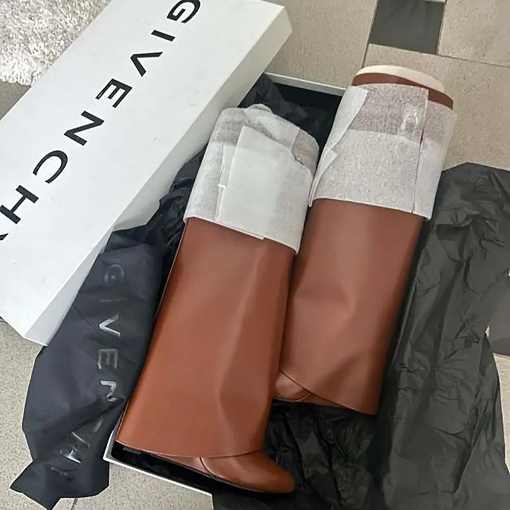 Givenchy Women Shark Lock Boots in Leather-Tan - image 5
