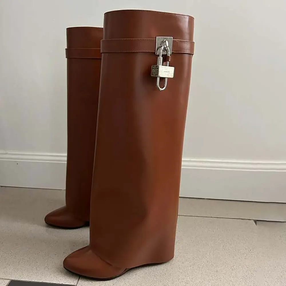 Givenchy Women Shark Lock Boots in Leather-Tan - image 4