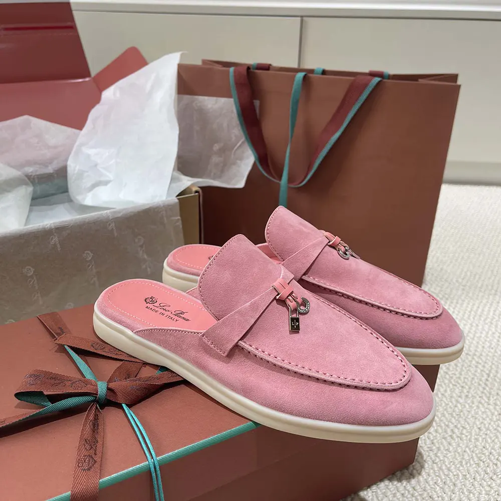 Loro Piana Unisex Babouche Charms Walk Loafers-Pink - image 6