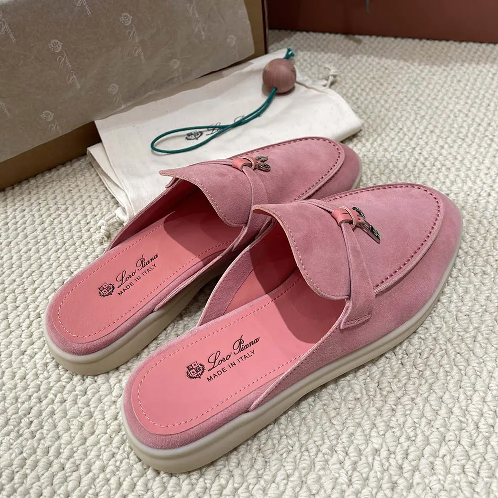 Loro Piana Unisex Babouche Charms Walk Loafers-Pink - image 7