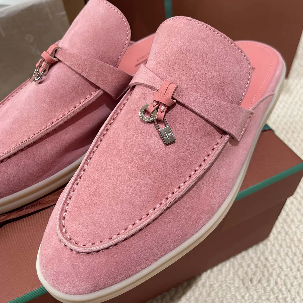Loro Piana Unisex Babouche Charms Walk Loafers-Pink - image 9