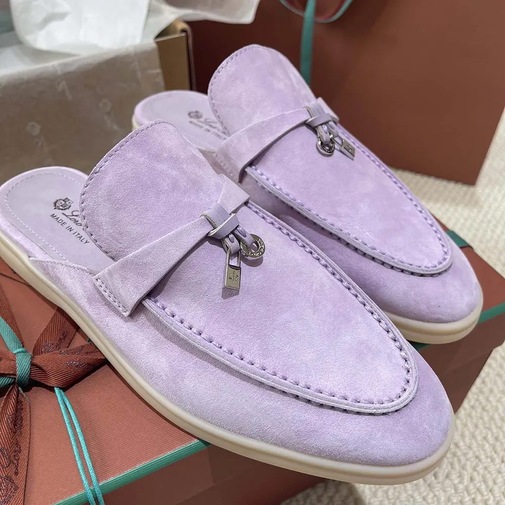 Loro Piana Unisex Babouche Charms Walk Loafers-Purple - image 8