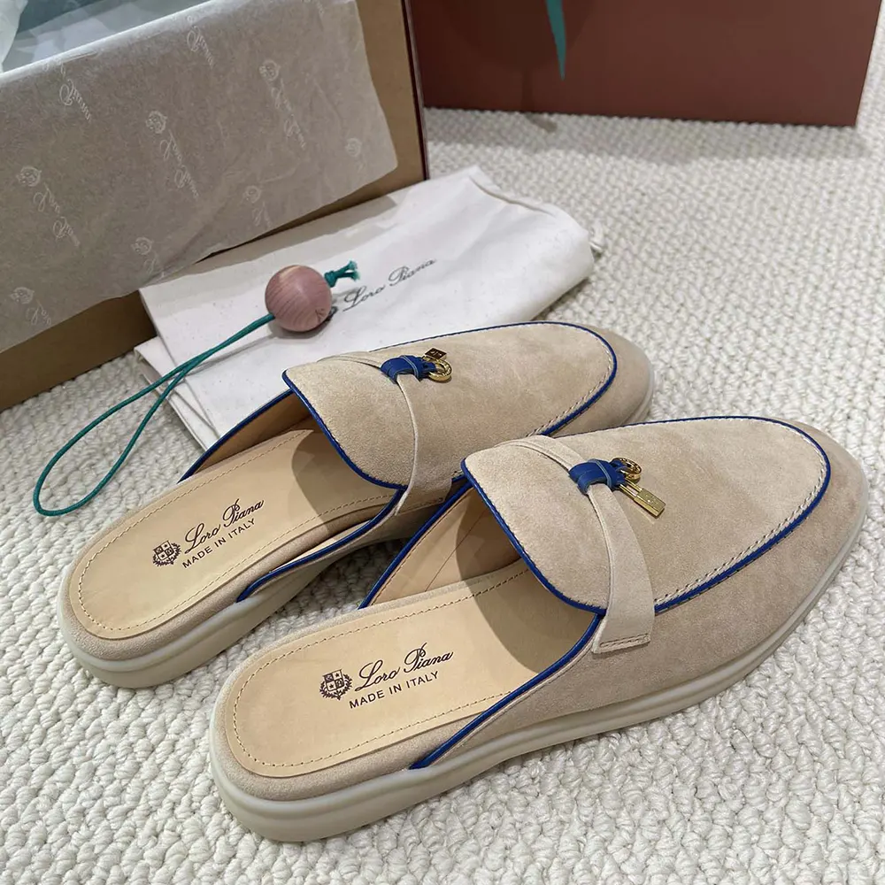 Loro Piana Unisex Charms Walk Babouche Loafer-Beige - image 6
