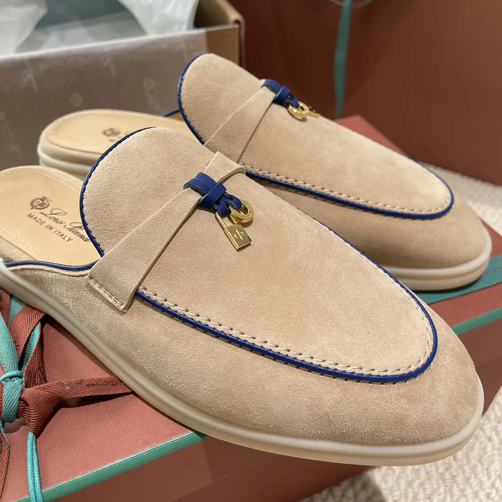 Loro Piana Unisex Charms Walk Babouche Loafer-Beige - image 9