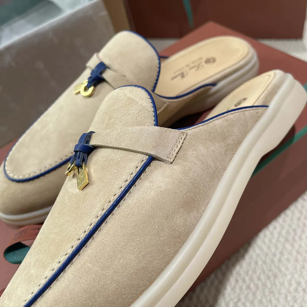 Loro Piana Unisex Charms Walk Babouche Loafer-Beige - image 10