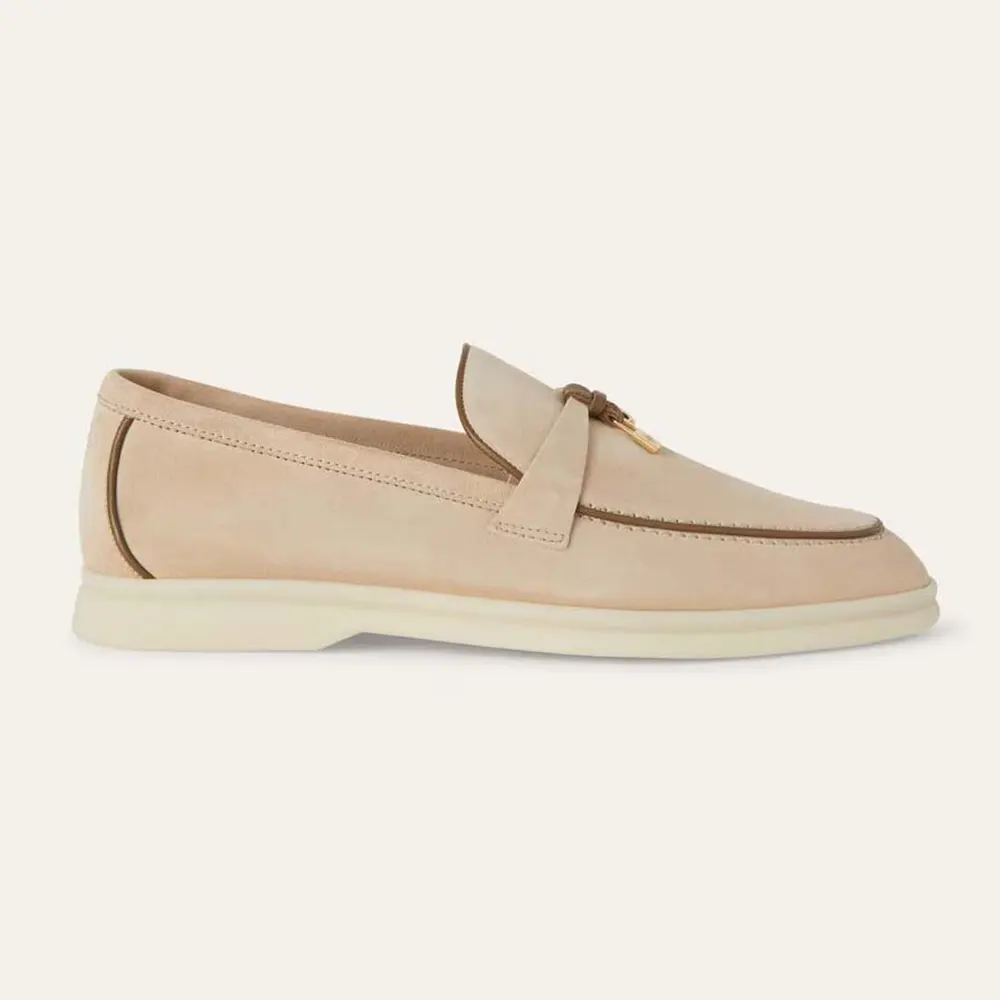 Loro Piana Unisex Summer Charms Walk Loafer-Beige