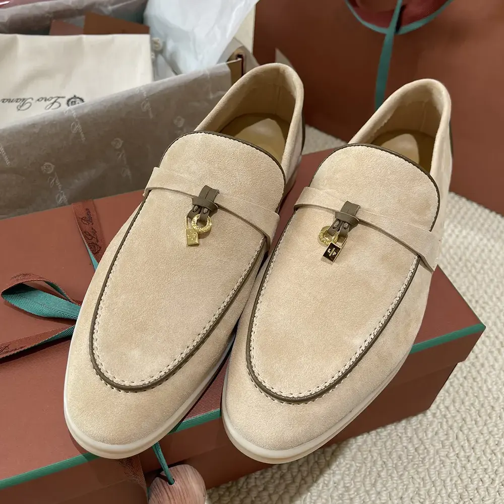 Loro Piana Unisex Summer Charms Walk Loafer-Beige - image 5