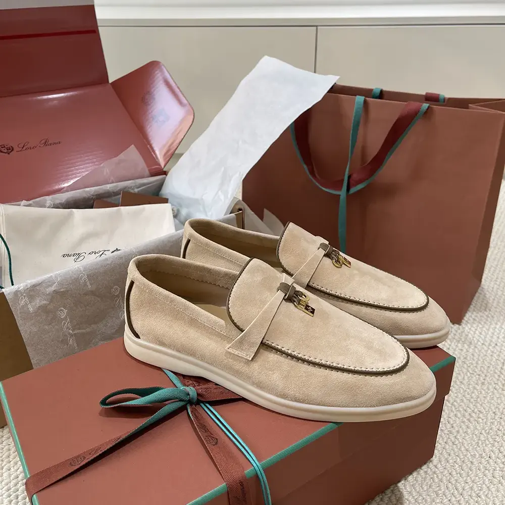 Loro Piana Unisex Summer Charms Walk Loafer-Beige - image 7